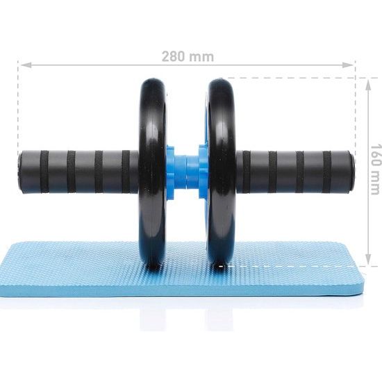 Roller Classic, buiktrainer voor het versterken van de kernspieren, fitnessapparaat voor thuis, buikspiertrainer inclusief kniebeschermer, 28 x 16 cm (L x Ø)