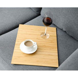 Sofa Arm Tray Flexibele Opvouwbare Snack Arm Tray Grote Arm Tray voor Bank Armsteun (16.5" L x 13.3" B x 0.4"H, Natuurlijke Bamboe)