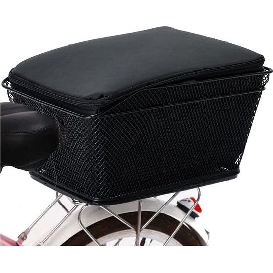 Fietsmand, schooltassenmand, universele fietsmand achter, 20 liter, grote capaciteit, bagagedrager, waterdichte fietsmand, metaal