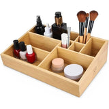 Bamboewerk I Make-up Organizer, cosmetica-organizer - opslag cosmeticabox - opbergsysteem van hout met natuurlijke nerf voor badkamer, make-uptafel