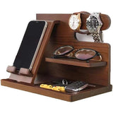 Couchbar houten telefoon mobiele houder docking station mobiele telefoon standaard portemonnee standaard & horloges organizer mannen Kerstmis cadeau echtgenoot echtgenote jubileum vader man idee gadgets