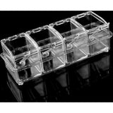 Set van 4 kruidenpotjes met lepels en afdekkingen, kruidenpotjes, keukengerei, transparant