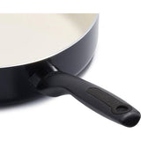 Rio-braadpan (30 cm / 4,8 L) met extra handgreep en deksel, gezonde keramische antiaanbaklaag, PFAS-vrij, vaatwasmachinebestendig, zwart