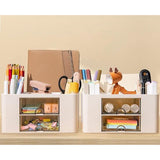 Bureau-organizer 2 sets - Plastic pennenhouder Bureau met 14 vakken en laden - Organisatorsysteem Kantoor Multifunctionele pennenorganizer voor kantoor Home School