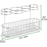 Föhnhouder - voor de badkamer - ideaal voor krultang, stijltang en föhn - metaal/hangende mand/voor verwarmde apparaten - chroom