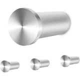 Kapstokken Zilveren Kapstokken Robuuste Muurhaken Handdoekhaken voor Boren voor Muur, Badkamer, Keuken, Slaapkamer 4 Packs