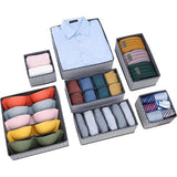 DIMI Opbergdoos voor lade, opvouwbare lade organizer, 7 stuks, voor beha's, ondergoed, sokken, stropdassen, kleding