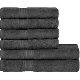 Handdoekenset van 100% biologisch katoen, hoge kwaliteit, zacht en zeer absorberend, sneldrogend, Oeko-Tex Made in Green & GOTS-gecertificeerd (2 badhanddoeken - 4 handdoeken, coal grey)