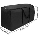 Opbergtas voor terrasmeubels, buiten, tuin, waterdicht, licht, handtas, kussen, tas, zwart (L: 173 x 76 x 51 cm)