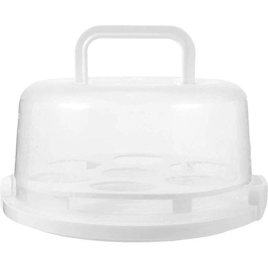 Taarttransportbox rond, transportbox voor cake, cake, cake, taarthouder, taarthouder, voor het vervoer van cake, koekjes, cupcake, fruit, pizza, eten, muffin, brood, taart, 20 cm