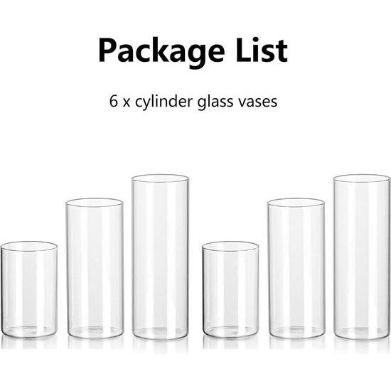 Glazen vaas, cilinderset, windlicht, kaarsenhouder, bruiloft, tafeldecoratie, bruiloftsdecoratie, vazen, moderne bloemenvaas, glas voor evenement, Hurricane theelichthouder voor