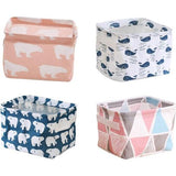 luiertafel organizer, 4 stuks opbergmand voor kinderen, stoffen opbergmanden, opbergdoos, met 2 handgrepen aan beide zijden, linnen en stoffen dozijn (20 x 14 x 15,5 cm)