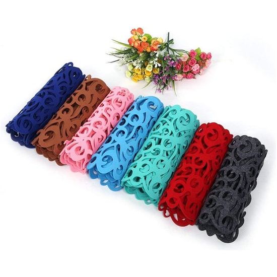 7 kleuren rechthoek holle vilt tafelloper tafelkleed matten placemats huishoudelijke decoraties grijs