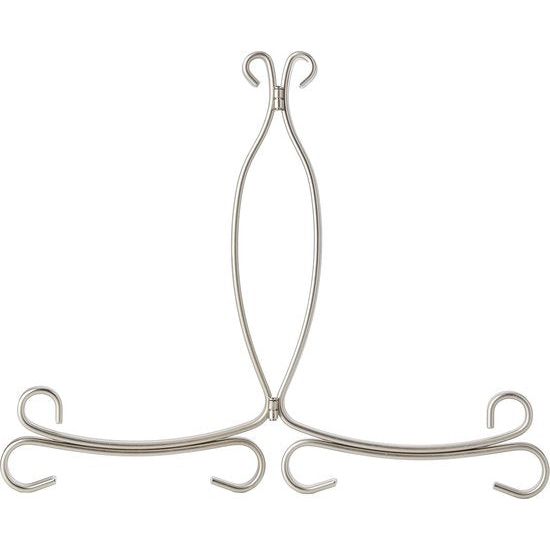 Kookboek- en bordenstandaard, grote kookboekhouder van metaal, verstelbare kookboekstandaard voor boeken, borden of foto's, mat zilver