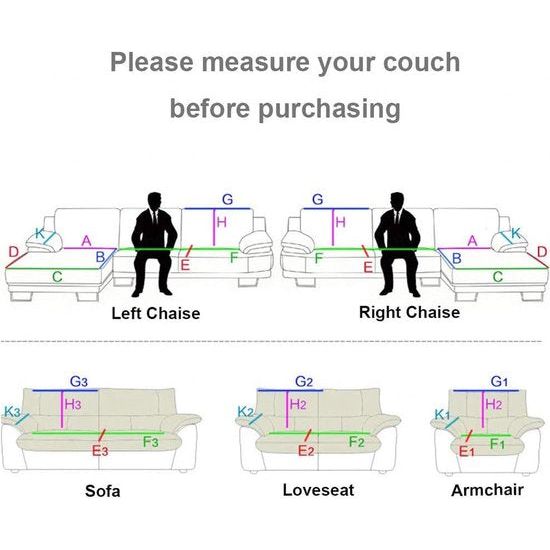 Hoes Hoekbank L-vorm Waterdichte Bankbeschermer Antislip Hond Kat Bankhoes Hoekbank U-vorm Deken Universele 3/2/4/1-zitsbank, 1-70 x 70 cm