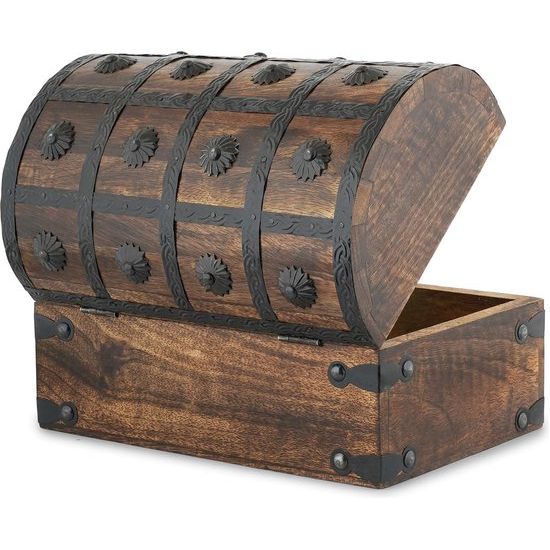 Handgemaakte piraten-schatkist voor het opbergen en decoratieve doos, veelzijdig te gebruiken als sieradenhouder, sieradenhouder of horlogedoos, ideaal als cadeau