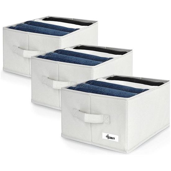 Kledingkast met vaste opbergdoos met grote vakken - Opvouwbare opbergsysteem Kledingkast - Kastopberger Kledingkast voor jeans, overhemden - 3 stuks