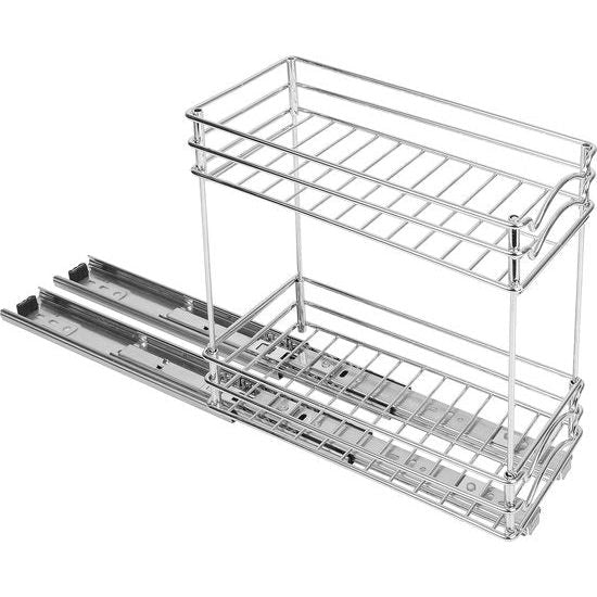 Uittrekbare 2-traps kruidenkeukenkast organizer, 12 x 26 x 23,8 cm (b x d x h), kruidenorganizer