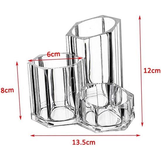 Make-up organizer borstelhouder 3 secties acryl cosmetische opbergdoos standaard voor make-up, tandenborstels, pen, wattenstaafje