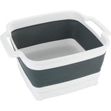 Foldable afwasbak met integrated aftapplug en handgrepen voor easy transport, space-saving opslag, 8 liter, (B x H x D) 39 x 18 x 32,5, grijs/wit.
