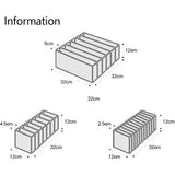 3-delige opvouwbare mesh-organizer, ondergoed-lade-organizer voor babykleding, sokken, sjaals, beha's (wit, bruin, grijs, zwart) (grijs) nylon