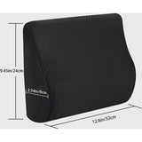 Lumbar kussen voor de auto, lendenkussen, traagschuim, ergonomisch rugkussen voor autostoelen, bureaustoel, rolstoel (zwart)