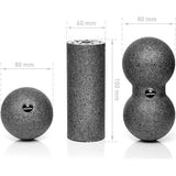 Fascia MINI-SET Carbon Grey - Mini Fascia-rol L15xD6cm, Ball D8cm en Duo Ball D8cm in een set