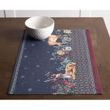 Stoffen placemats, 100% katoen set met 4, 33 cm x 48 cm decoratieve, wasbare paastafel-placemat voor eten, feestdagen, buffetfeesten en bruiloften, Christmas Joy - lente/zomer