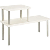 Keukenplank met 2 planken - Slank bordenrek voor werkbladen en kasten - Twee lagen metaal en roestvrij staal afdruiprek voor keuken