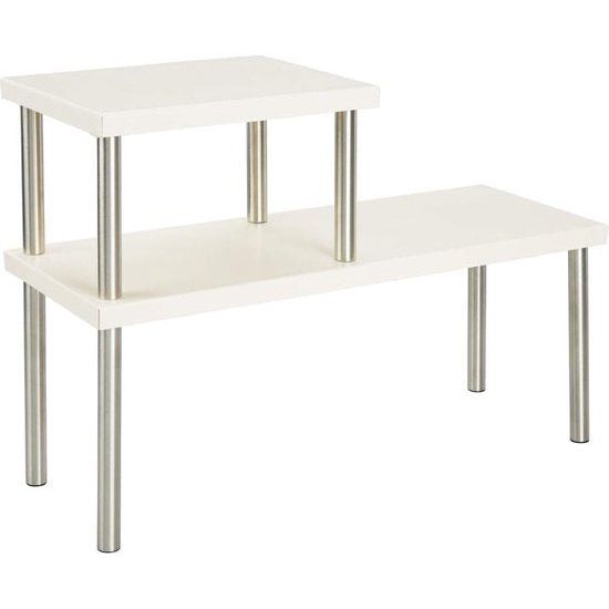 Keukenplank met 2 planken - Slank bordenrek voor werkbladen en kasten - Twee lagen metaal en roestvrij staal afdruiprek voor keuken