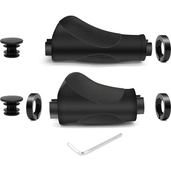 Fietshandgrepen, antislip, ergonomische MTB-handgrepen, twee zijden, lock-on design, handgrepen voor 22,2 mm fiets, mountainbike, racefiets, stuurgrepen