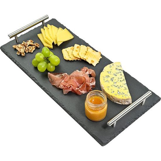 Bardienblad met handvat, 40 x 20 cm, ideaal voor de server, antislip, echte natuurlijke repen