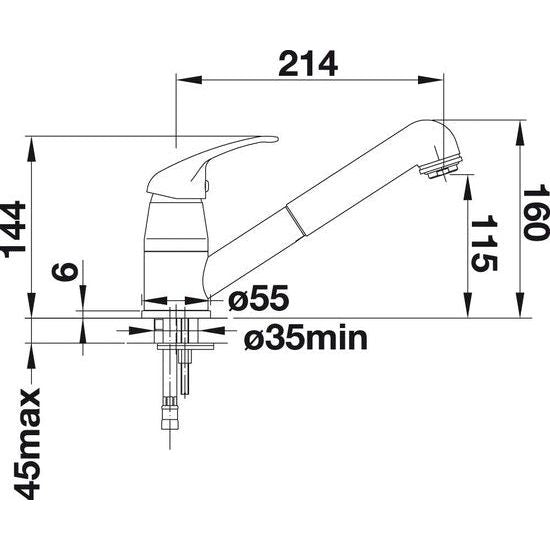 Hogedrukmengkraan met uittrekbare slang, terugslagklep, keramische cartridge, gegarandeerde waterkwaliteit en waterbesparing, chroom