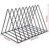 Metal Newspaper Rack, Triangle Desktop Magazine Stand, 9 Slots Book Ends Newspaper Holder Organiser Rack for Office, Documents, CD, Magazine