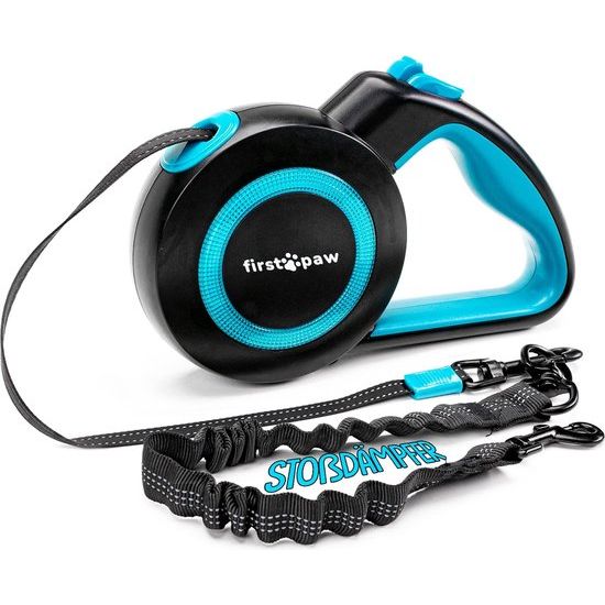 Hondenriem voor kleine en middelgrote honden (tot 20 kg), 5 m lange, uittrekbare hondenriem met comfortabel ergonomisch handvat, hondenrolriem met reflecterende strips en stopknop