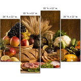 Moderne 4 panelen canvas vers fruit op tafel keuken muurkunst schilderij de afbeelding op canvas voedsel foto's kleurrijk