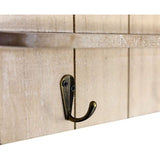 Elegante wandorganizer - memobord met krijtbord, sleutelbord en 2 houten vakken, 61 x 50 x 6 cm, houten wandgarderobe