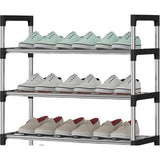 6-laags zilveren verstelbare schoenenrekken, schoenenopslag, hoge schoenenrek, organizer, plankhouder, standaard voor 18 paar schoenen, 56 x 30 x 110 cm, extra robuuste constructie