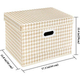 Opvouwbare opbergdozen met deksel, groot, opbergdozen met deksel, stoffen opbergdozen voor kasten, speelgoed, organisatie van huis en kantoor, 3-delig, beige