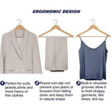 Pak van 20 44,5 cm natuurlijke houten kleerhangers met staaf en groef, robuuste hanger voor T-shirt overhemd pak jas jurk bruiloft top met bandjes