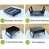 Houtskoolgrills BBQ Draagbare Tafelgrill Campinggrill Picknickgrill Verwijderbare BBQ-grills Opvouwbare grill Minigrill voor buitenterras Camping (groot)