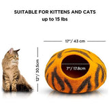 Cats of The Wild Series Kattenmand van wol, handgemaakt van 100% merinowol, milieuvriendelijke vilten kattenmand voor indoor-katten en kittens