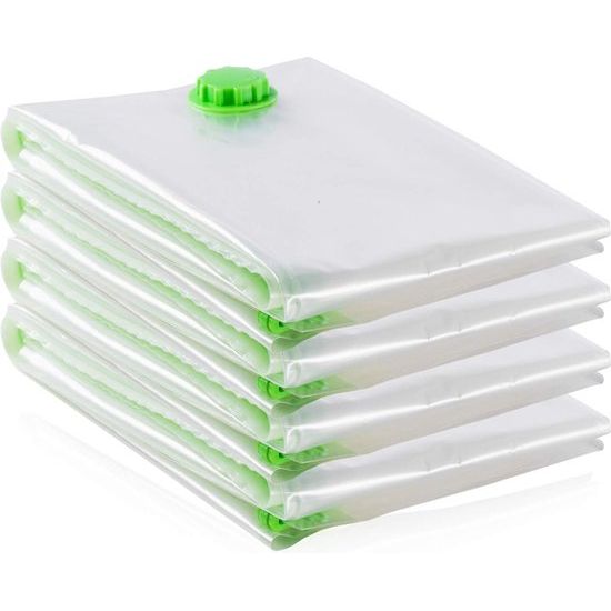 Vacuümzakken voor dekbedden, set van 4 extra grote [130x100cm] vacuümzakken voor kleding, Jumbo Extra Grote Vacuümzakken voor Kleding (4 stuks)