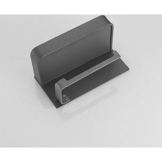 Badkamerrolhouder met plank Zwarte afwerking Hoekopslag Zelfklevende houder voor kleine gadgets Aluminium