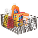 Opbergmand van metaaldraad – flexibel opbergsysteem voor de keuken, voorraadkamer enz. – grote en universele draadmand met handgrepen – set van 2 – bronskleuren