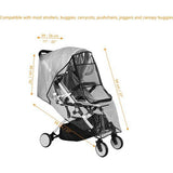 Regenbescherming voor kinderwagen, universele regenhoes voor buggy's en sportwagens met groot kijkvenster, goede luchtcirculatie, vrij van schadelijke stoffen, transparant