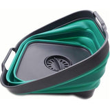 10 liter opvouwbare schaal met aftapschroef, opvouwbare wastafel, draagbare afwasbak, ruimtebesparend keukenopbergvak (grijs/turquoise, 1)