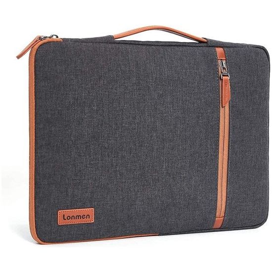 15,6 inch laptop sleeve hoes tas laptop hoes met handvat compatible met Lenovo 15,6" Ideapad 330/15,6" HP EliteBook 755 G5 / 15,6" Dell New Latitude 3590 Notebook Chromebook Ultrabook, bruin