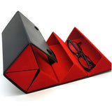 organizer met 5 sleuven, opvouwbare opbergdoos, meerdere houders, reizen, brillenkoker voor dames en heren, hdgnyjh-28, 16,5 x 12,5 x 13 cm, zwart, zwart