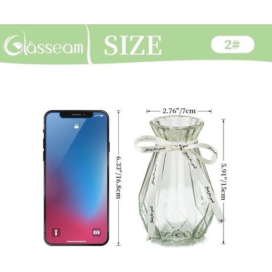 Glazen vazen voor bloemen met zijden touw, 3 stuks moderne hyacinten vazen, Bud Avocado vaas, edelwikkvaas voor hydrocultuur planten, narcissen en orchideeën voor op het bureau, de vensterbank of binnenshuis.